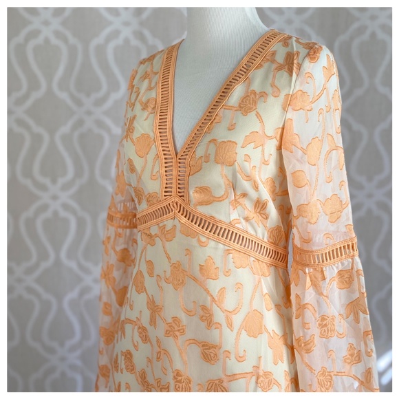 Kayla Peach Leaf Ivory Dress - Picture 7 of 9